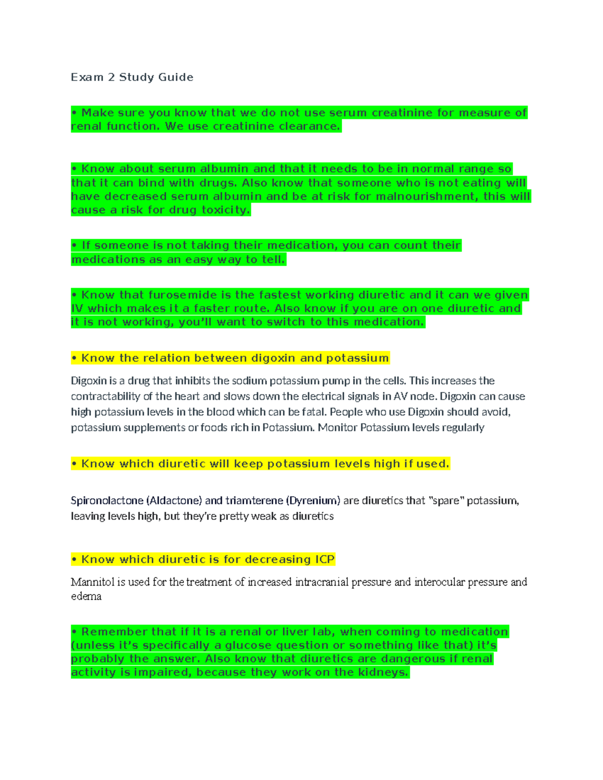 Exam 2 Study Guide - Exam 2 Study Guide • Make sure you know that we do ...