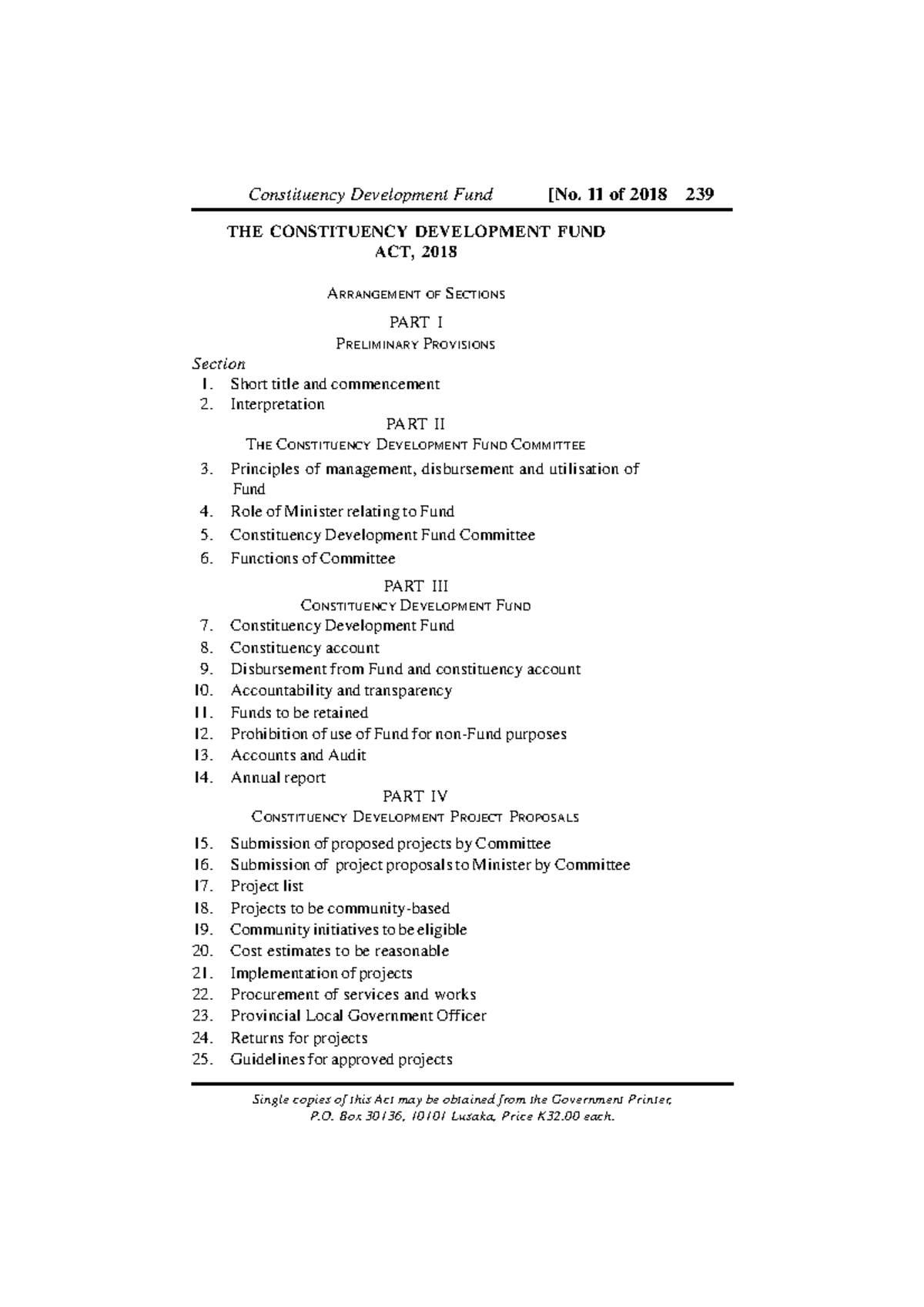 The Constituency Development Fund Act No. 11 of 2018-BAF 307 - THE ...