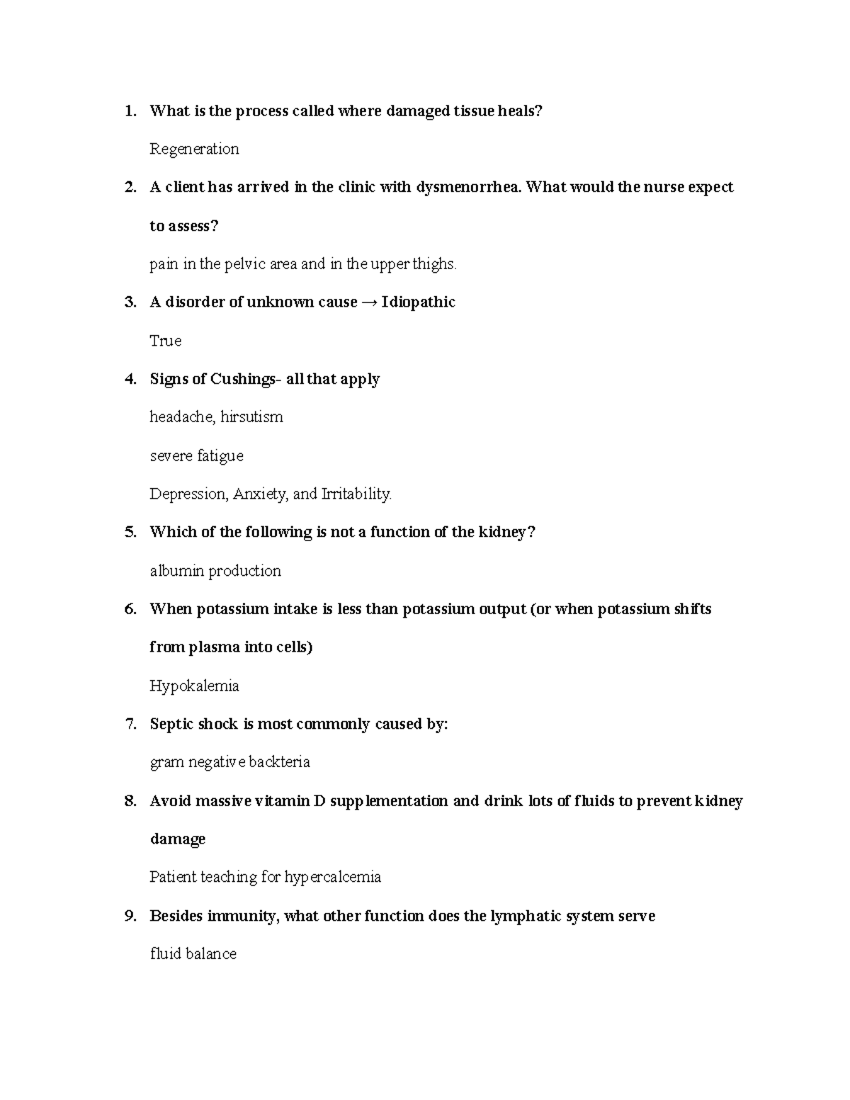 Kahoot - mdc - 1. What is the process called where damaged tissue heals ...