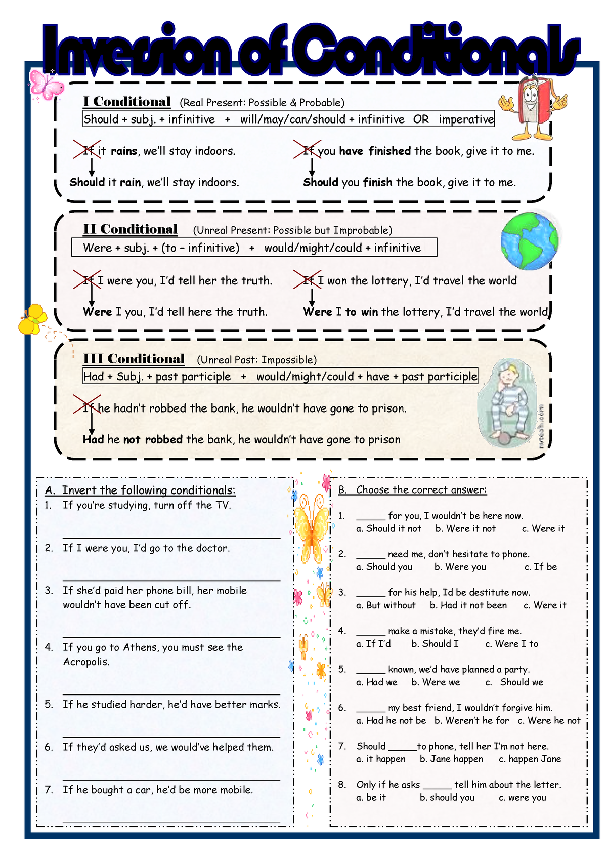 Conditionals exercise with answers