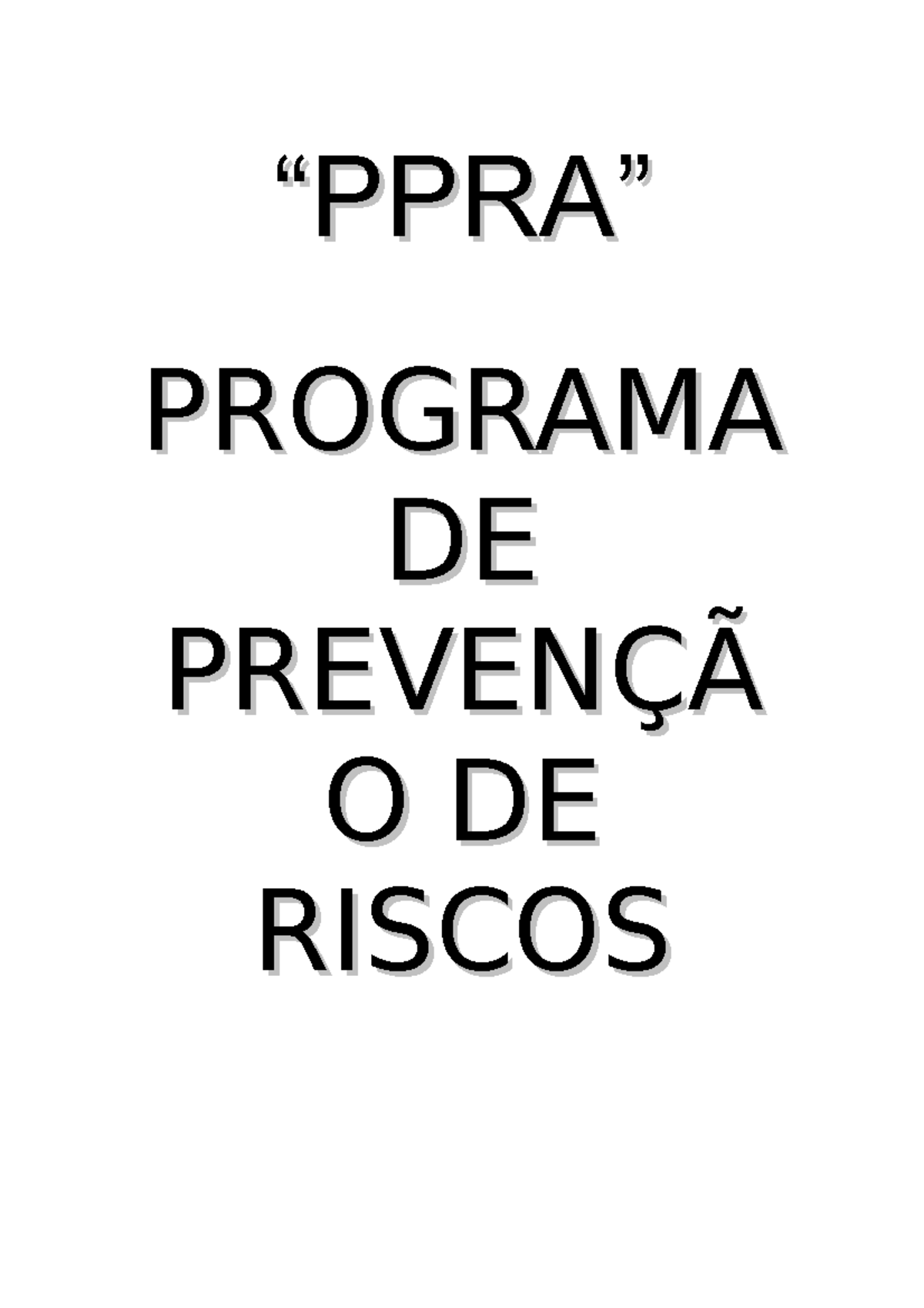 Ppra Constru O Civil Pprappra Programaprograma Dede Preven Preven Oo Dede Riscosriscos