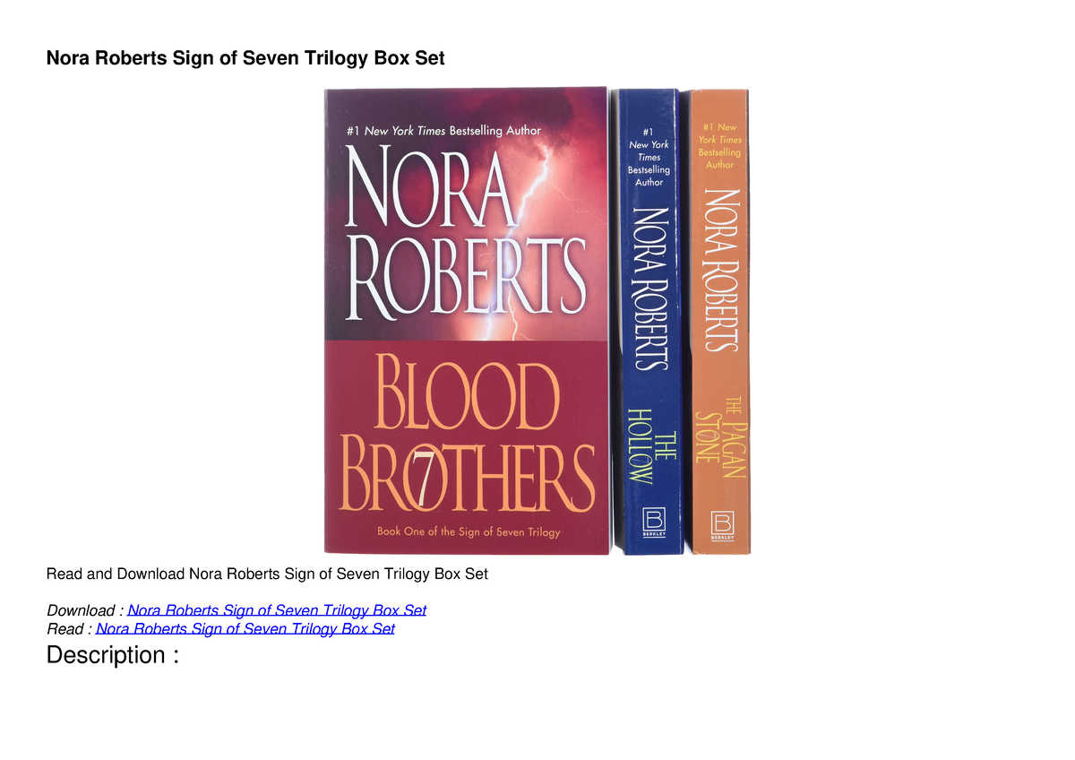 Pdfreaddownload Nora Roberts Sign Of Seven Trilogy Box Set Nora Roberts Sign Of Seven