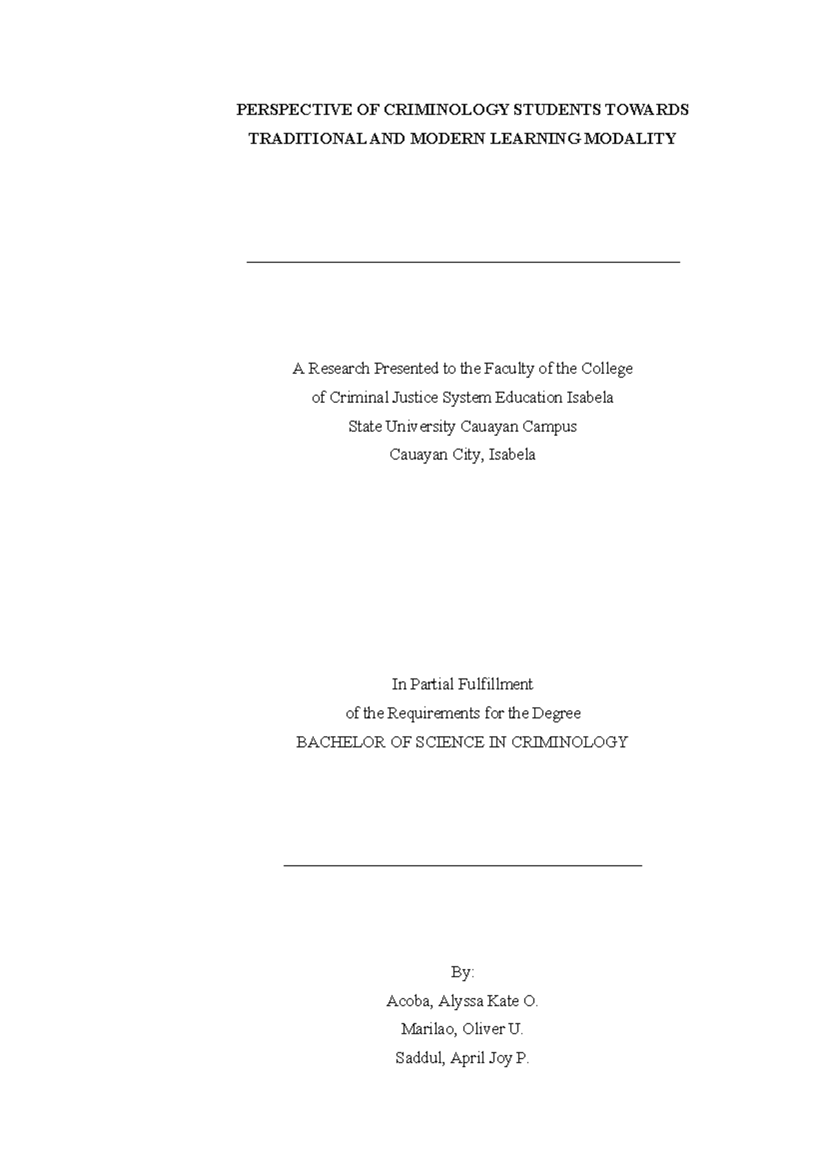 thesis of criminology students