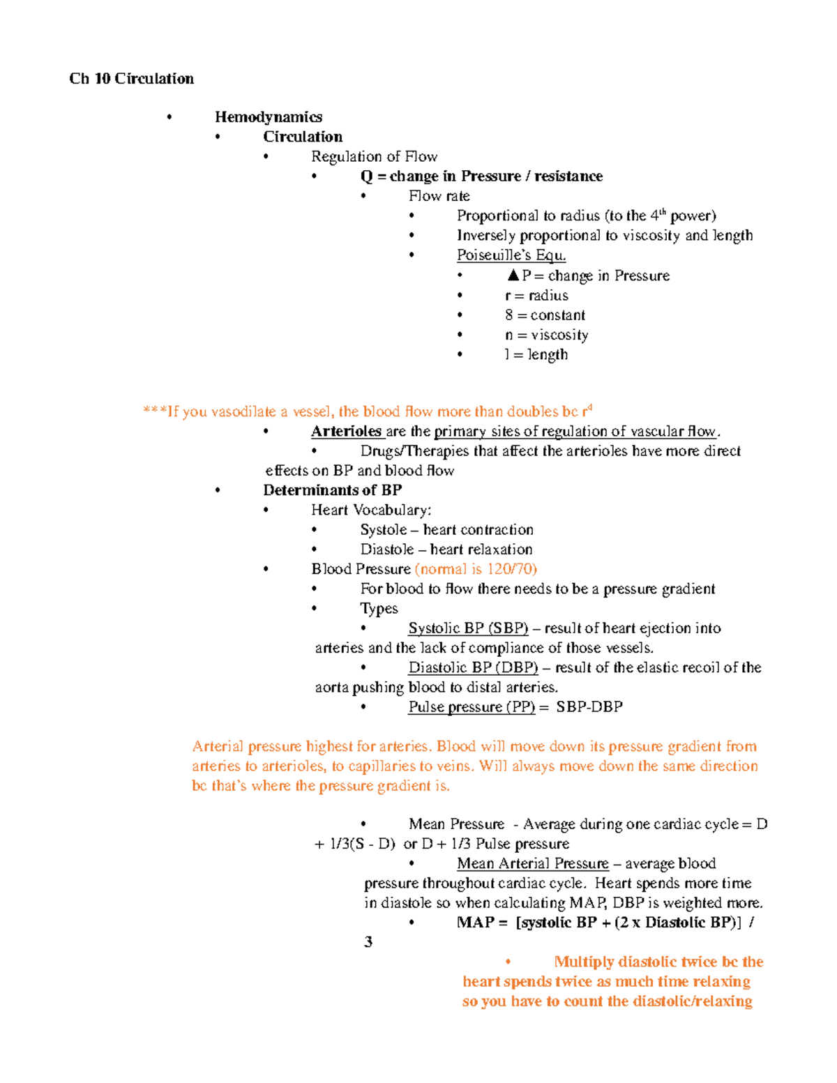 Ch. 10 Circulation - Lecture notes chapter 10 - Ch 10 Circulation ...