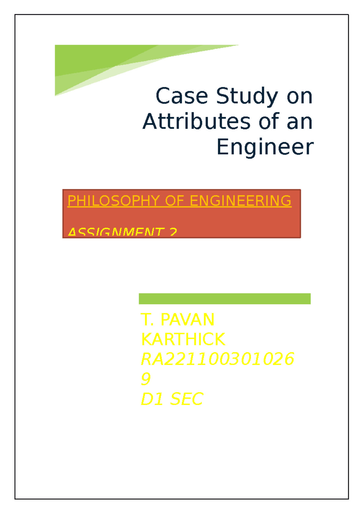 POE 3 - DSA - T. PAVAN KARTHICK RA 9 D1 SEC Case Study on Attributes of ...