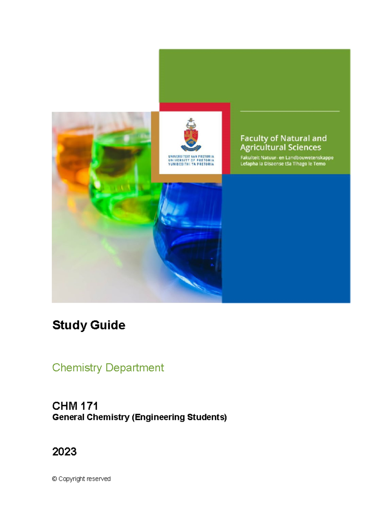 Chm Study Guide Study Guide Chemistry Department Chm