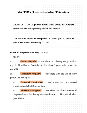 Section 3. — Alternative Obligations