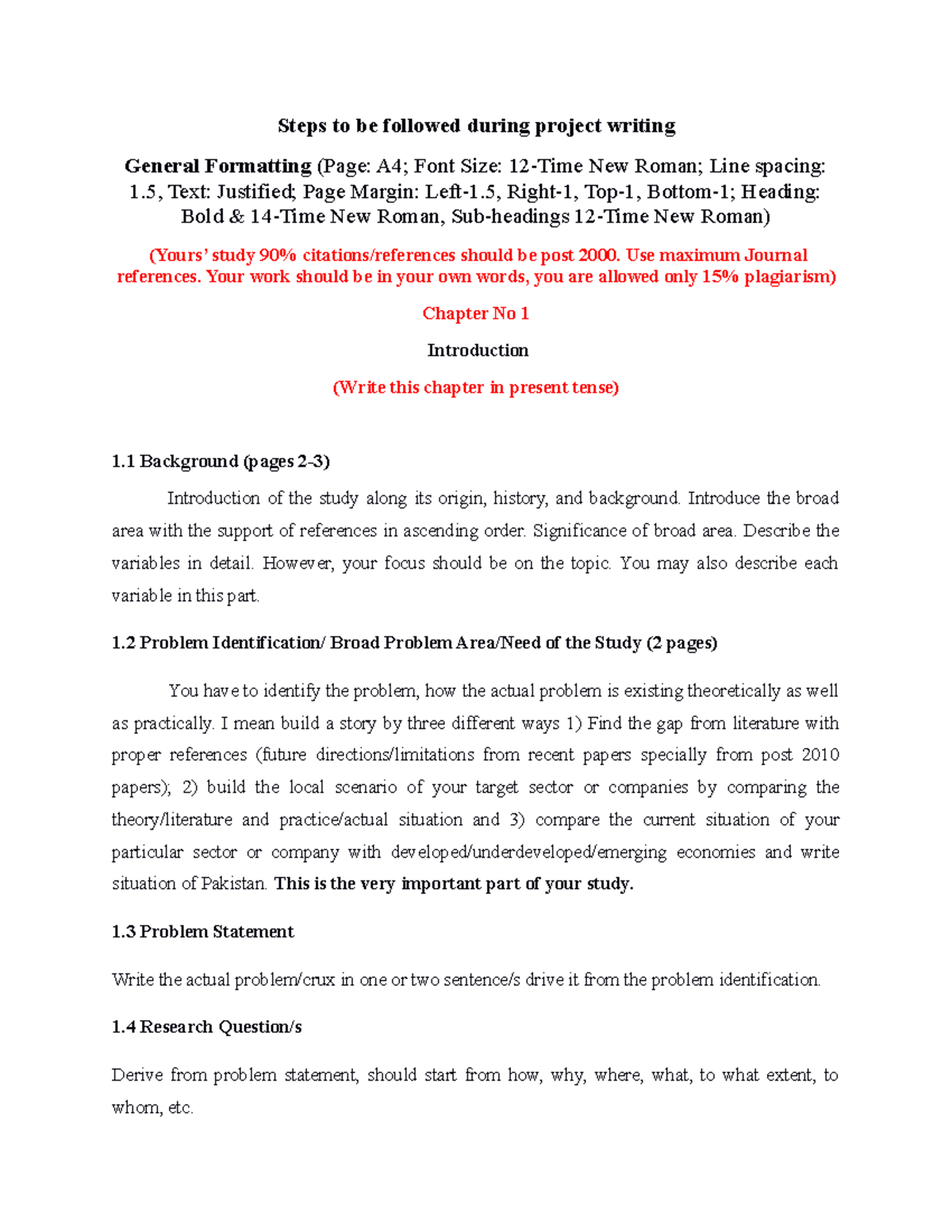 thesis steps pdf