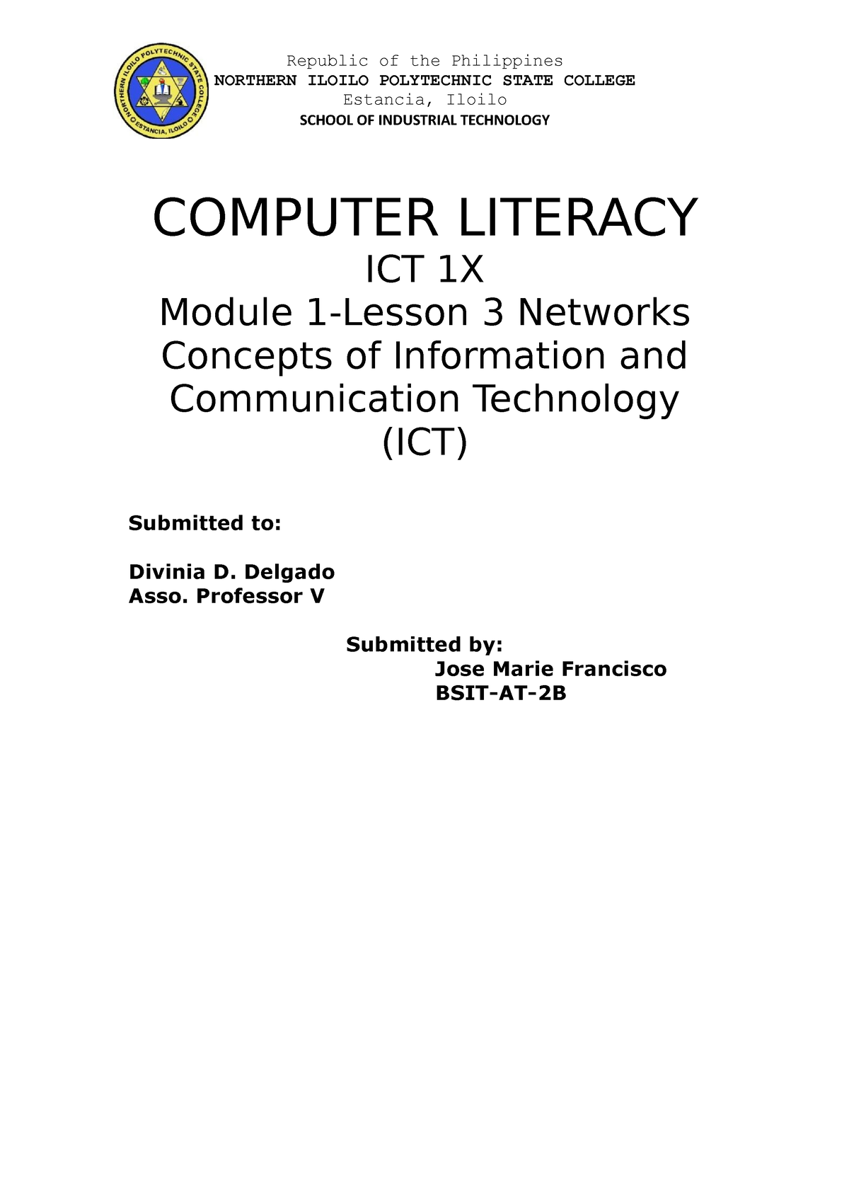 ICT- Lesson-3 - dasdas - Information Communication Technology - Studocu