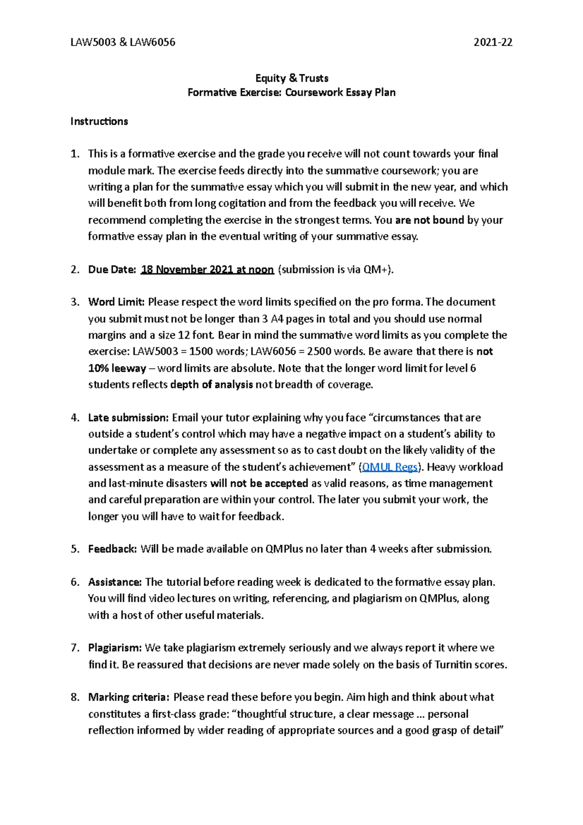 2021-22 Equity Formative Pack - LAW5003 - QMUL - Studocu