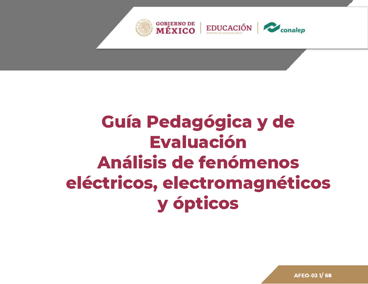 Análisis de Fenómenos Eléctricos, electromagnéticos y Öpticos - GuÌa