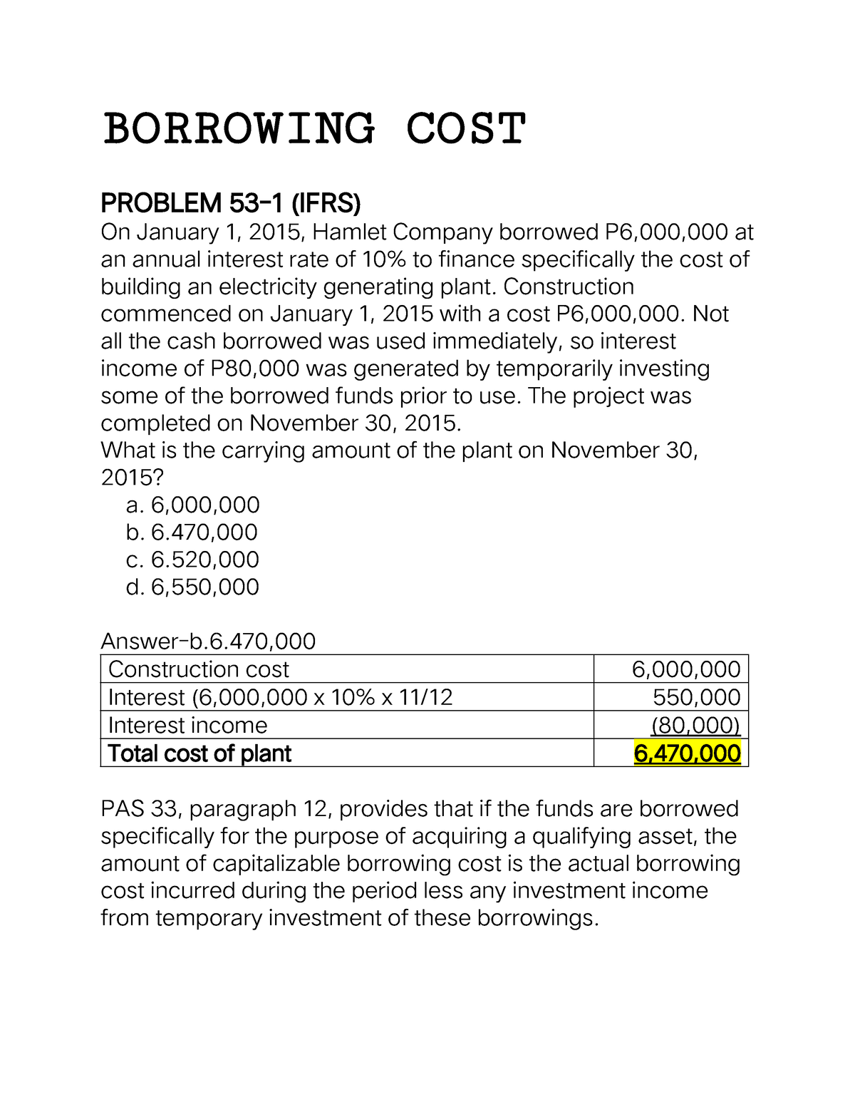 PAS 23- Borrowing Cost - Conceptual Framework And Accounting Standard ...