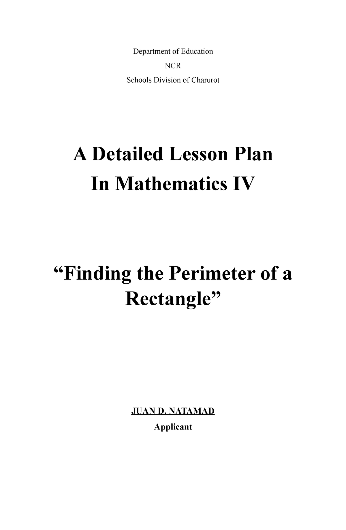 MATH 4 - DLP for DEMO - Detailed Lesson Plan - Department of Education ...