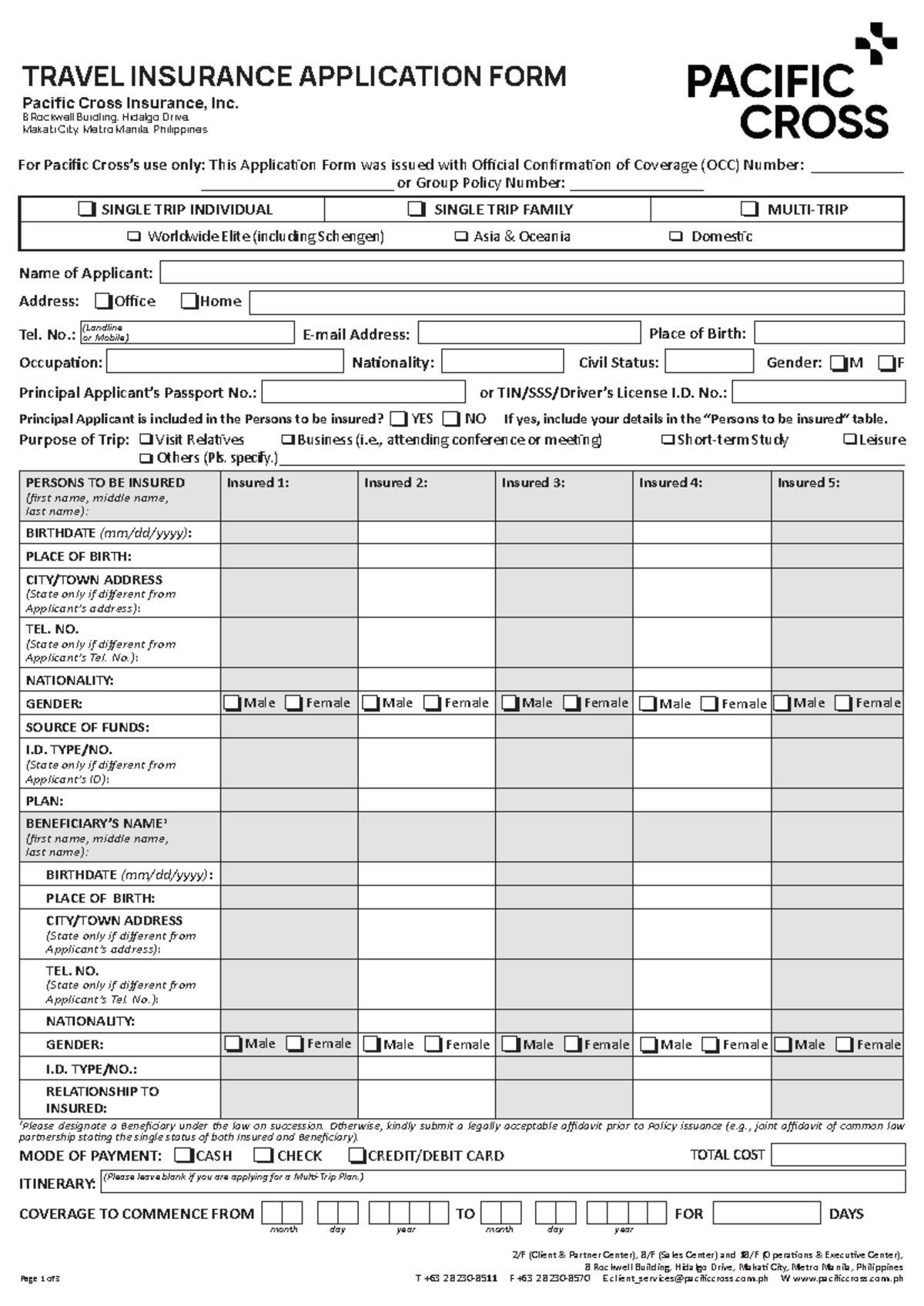 Travel Application Form (A4) 2024-02 (February 06) 3 - Tel. No.: E-mail ...