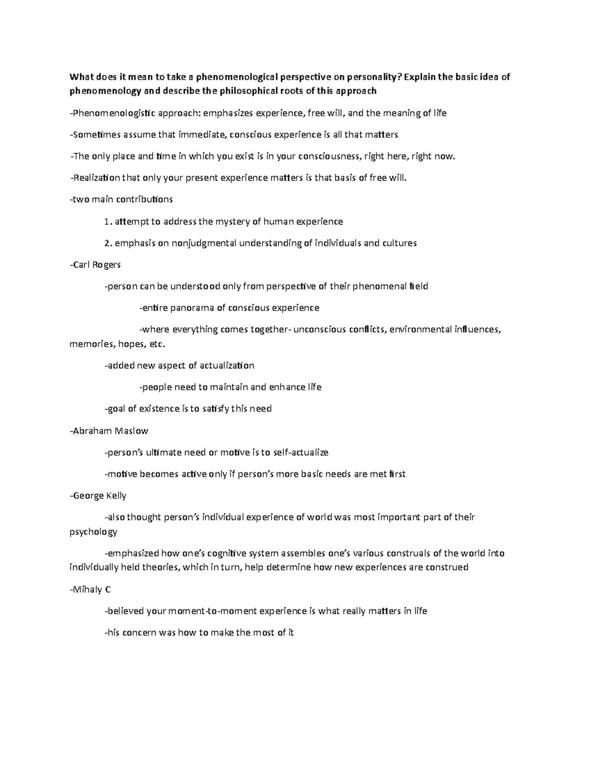 Probe 2 Worksheet - What Does It Mean To Take A Phenomenological 