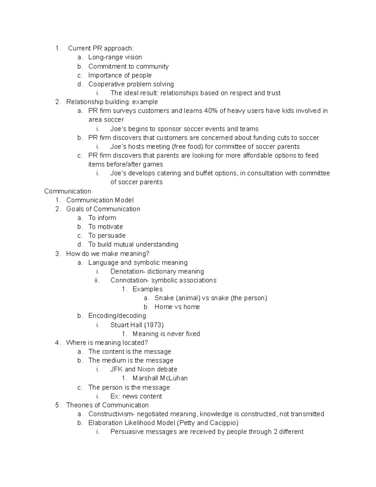 Communication Models - Current PR approach: a. Long-range vision b ...