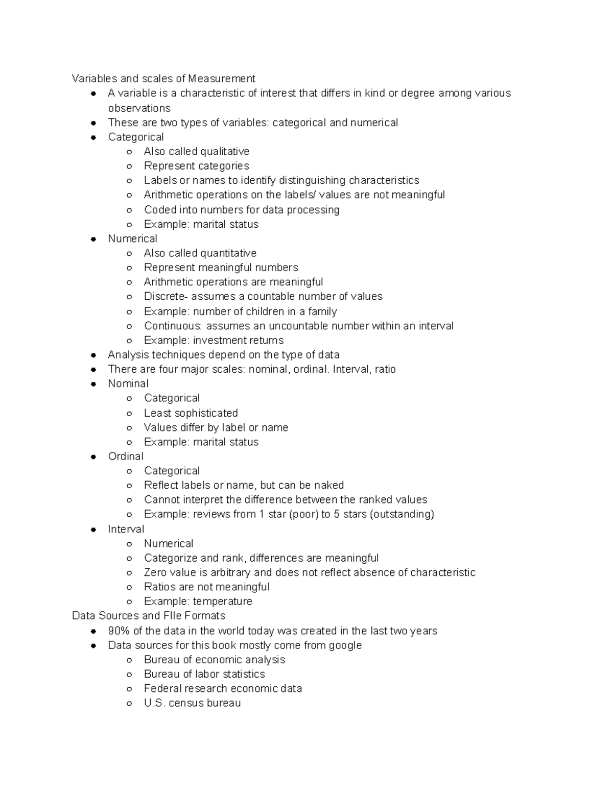 Variables and scales of Measurement - Interval, ratio Nominal ...