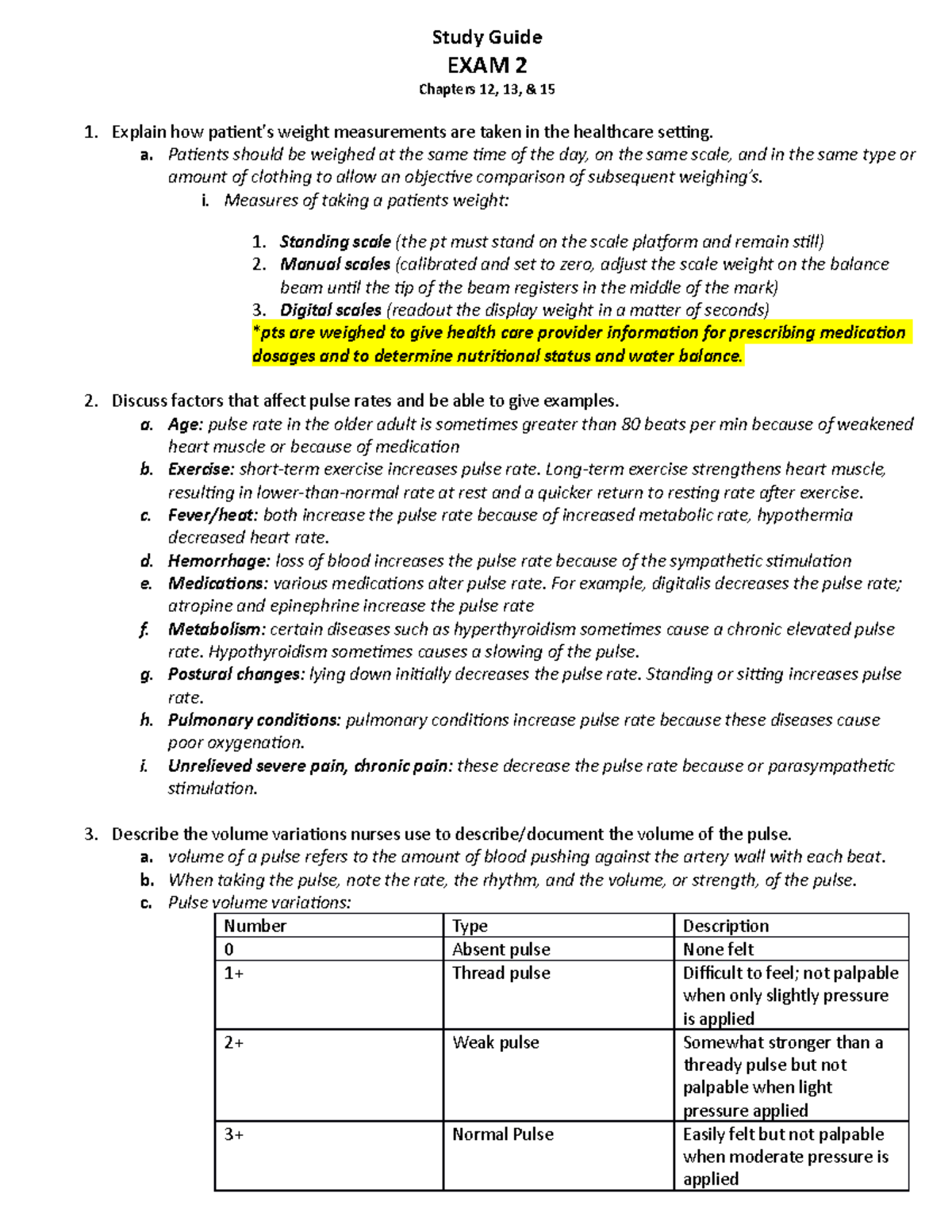 BNS Exam 2 study guide - Study Guide EXAM 2 Chapters 12, 13, & 15 ...