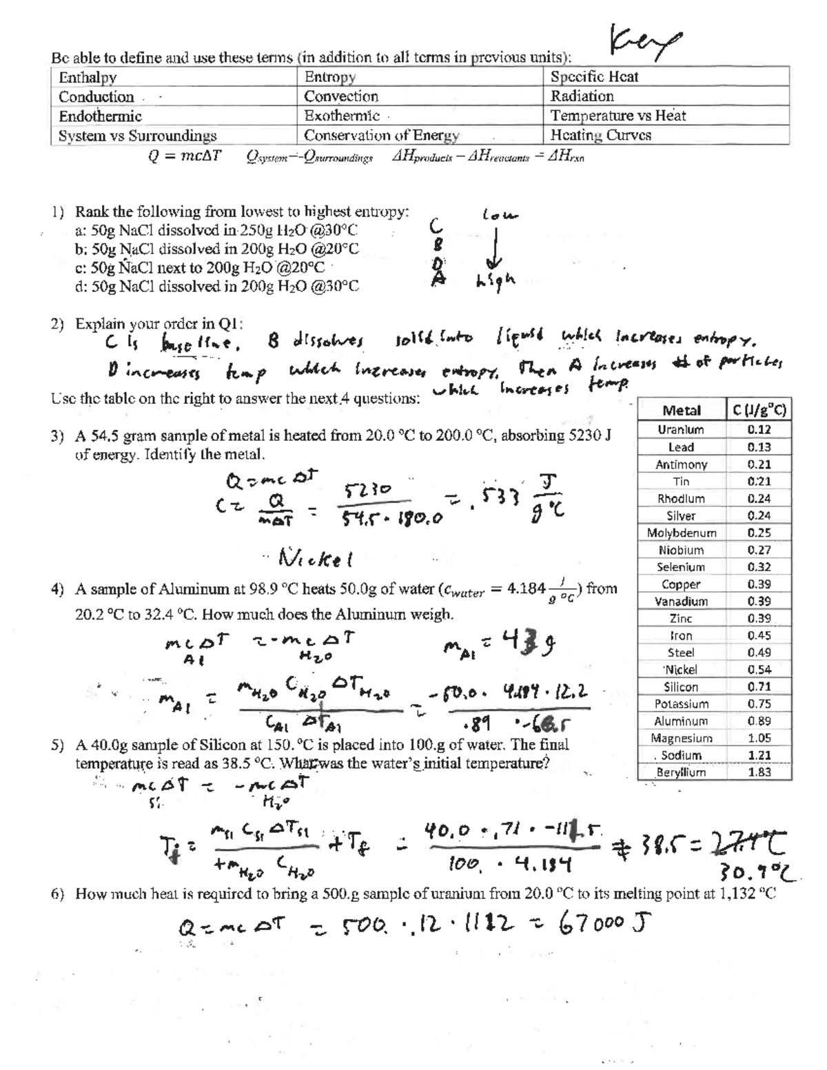 Chapter 15 review key - answers - Be able to define and use these terms ...