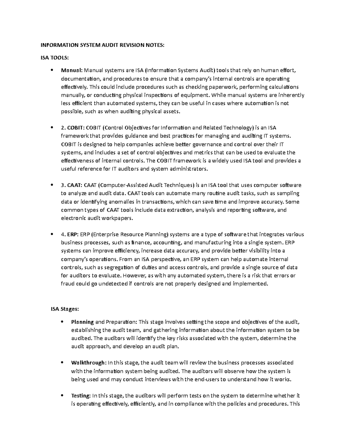 isa-notes-information-system-audit-revision-notes-isa-tools-manual