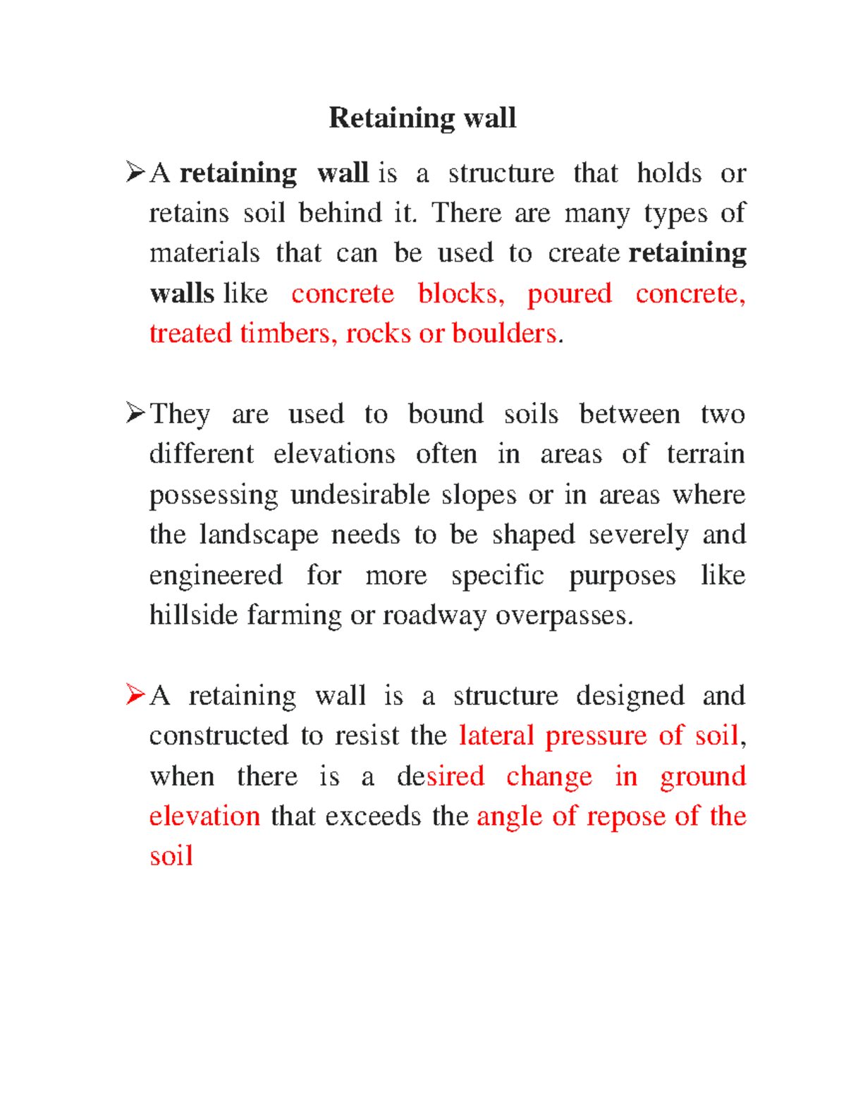 Retaining wall - About the retainjng wall and their calculation ...