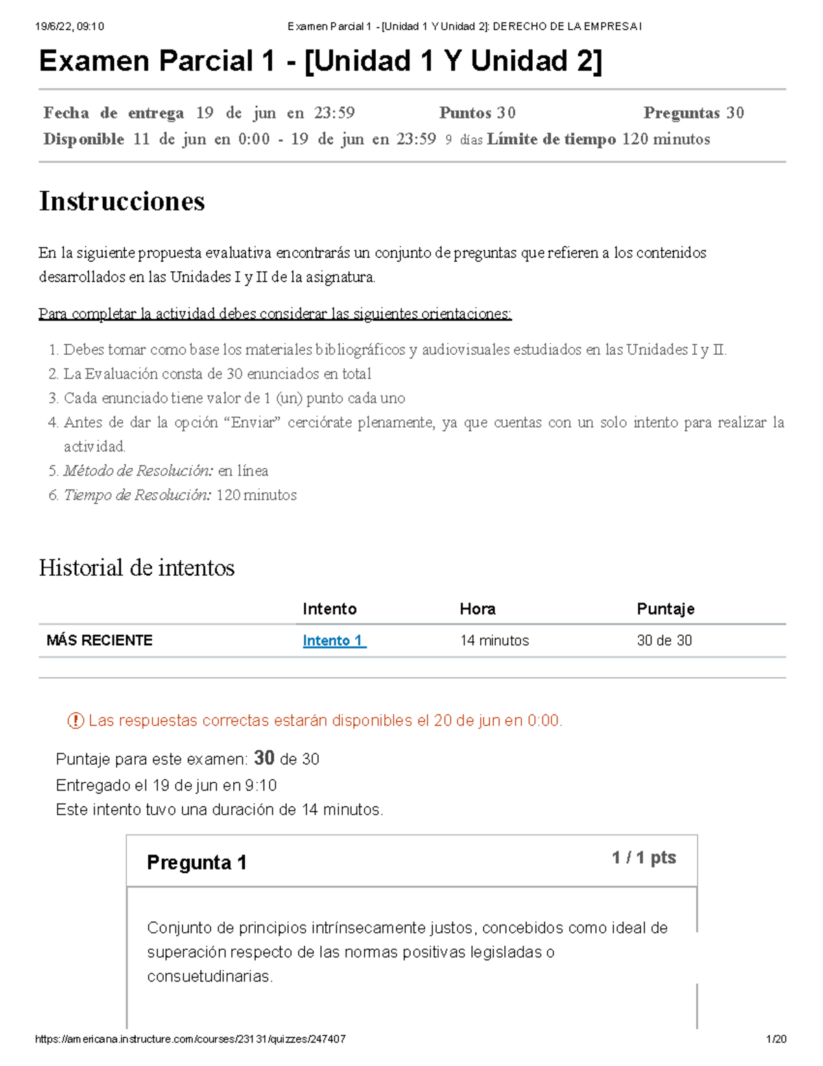 Examen Parcial 1 - [Unidad 1 Y Unidad 2] Derecho DE LA Empresa I ...