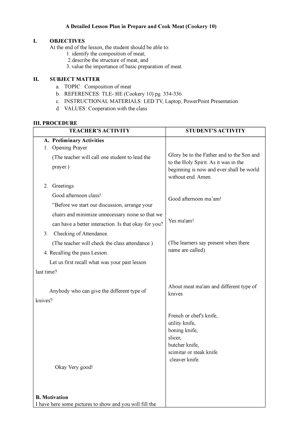 LP Composition of meat - This was myDLP during my internship - A ...