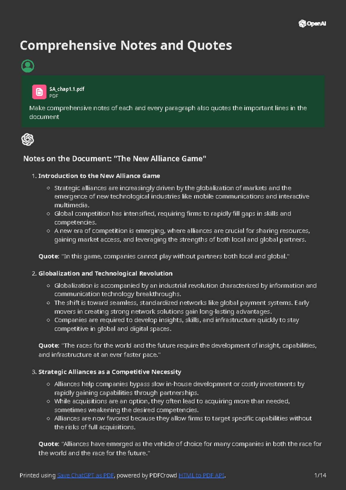 SA chap1 - readings - Comprehensive Notes and Quotes Notes on the ...