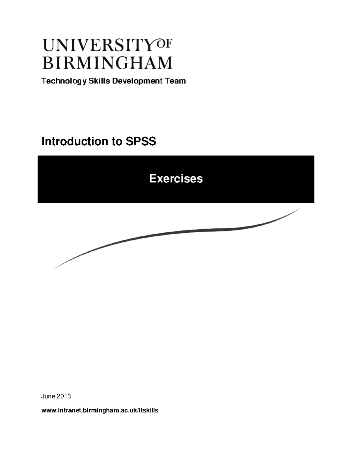 Workbook - Technology Skills Development Team Introduction to SPSS ...