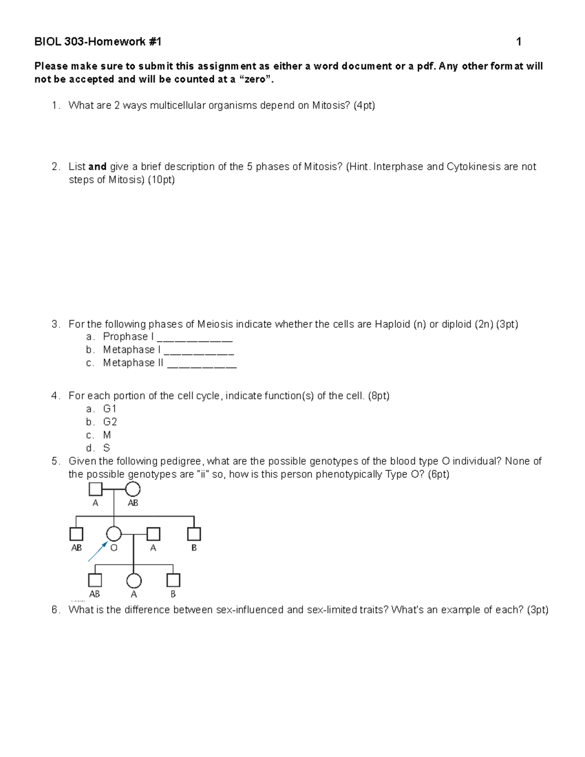 house assignment biology 30