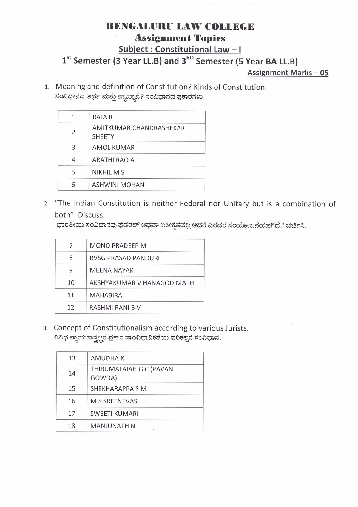 assignment topics for constitutional law