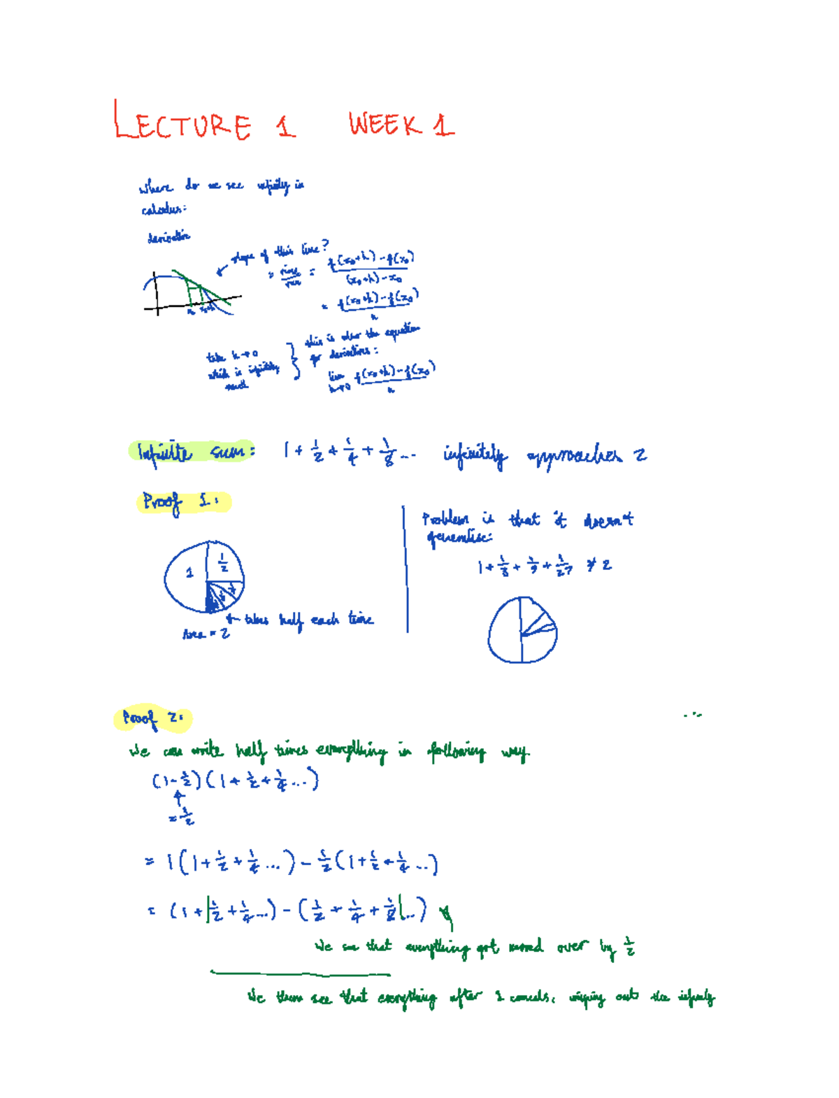Lecture notes 1 - LECTURE I WEEK I where do wesee infinityin calculus ...