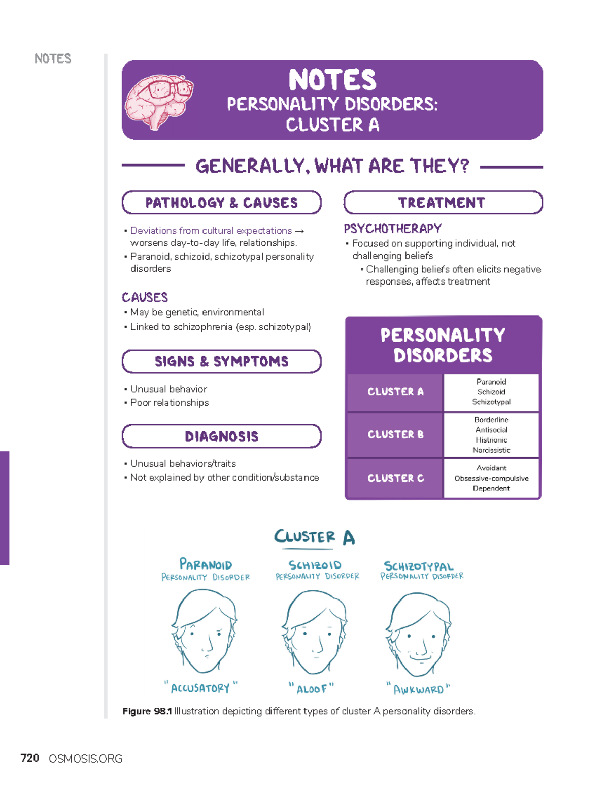 Cluster A personality disorders - NOTES NOTES PERSONALITY DISORDERS ...