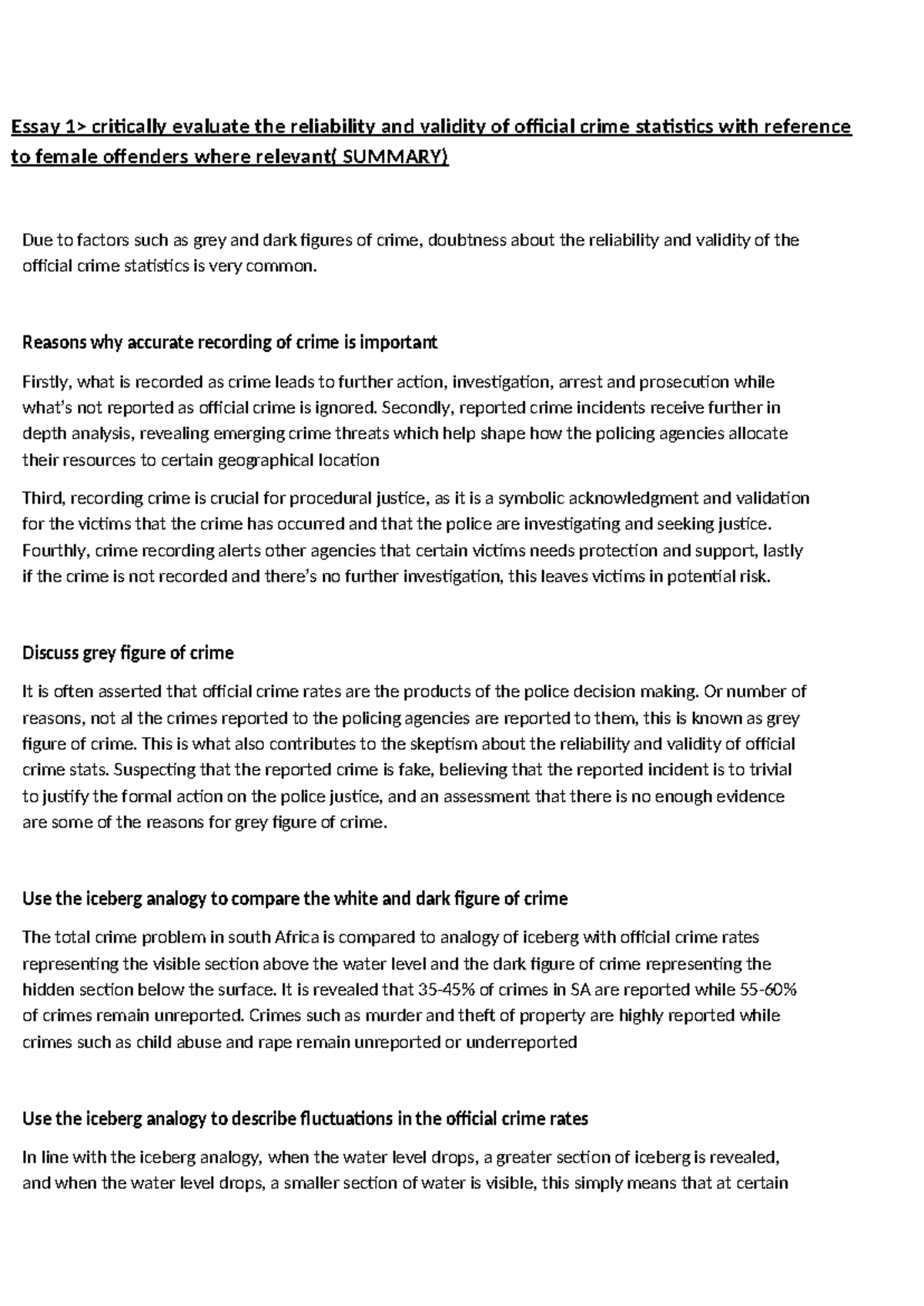 KRM 320 A Essay 1 critically evaluate the reliability and validity of ...