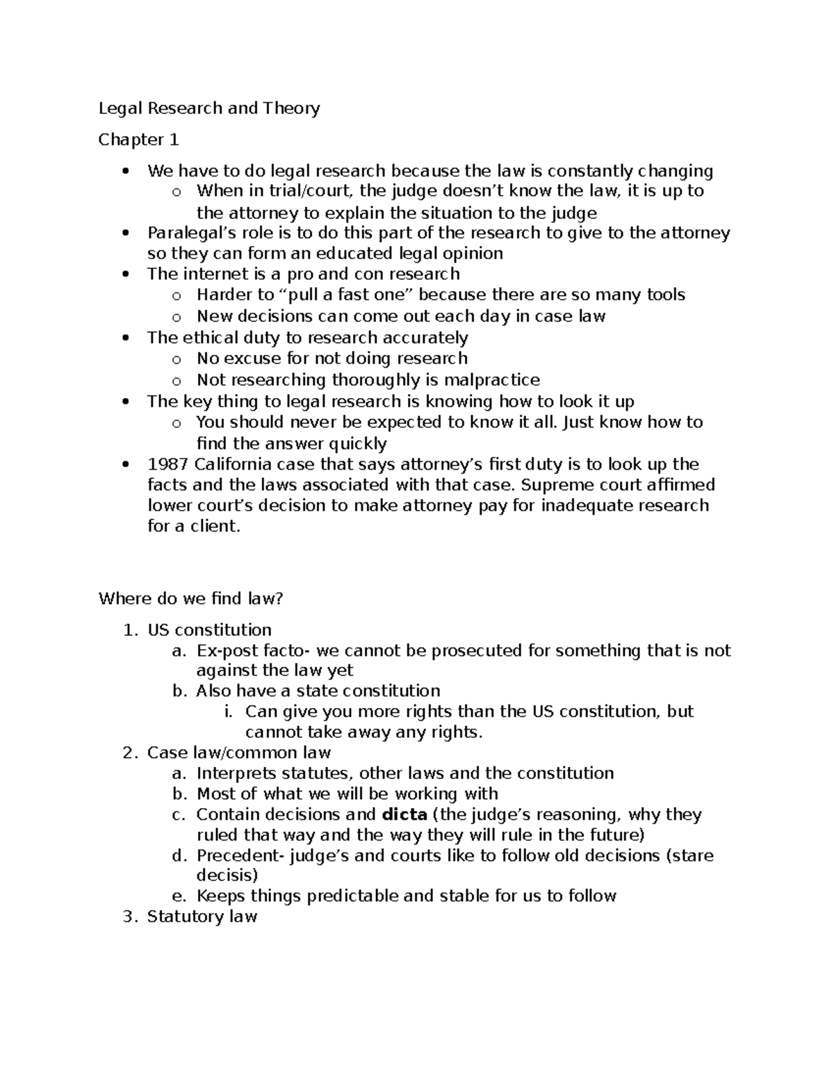 Legal Research and Theory Complete Notes - Legal Research and Theory ...