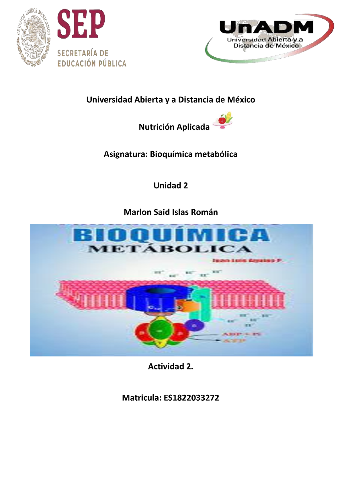 Bme U A Mair Bioquimica Metabolica Unidad Actividad Universidad Abierta Y A Distancia