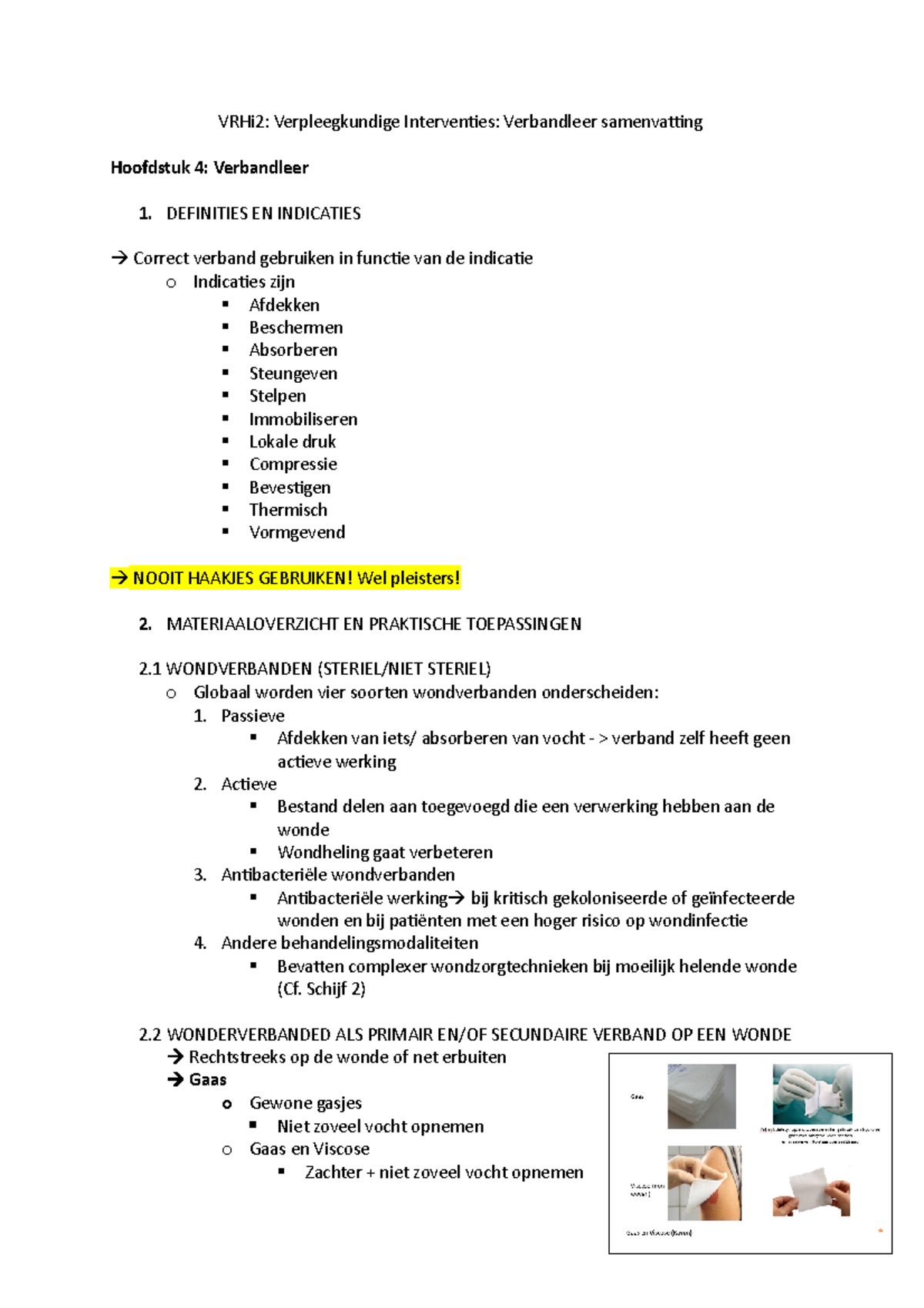 Model 4 Leerpad B Verbandleer Samenvatting - VRHi2: Verpleegkundige ...