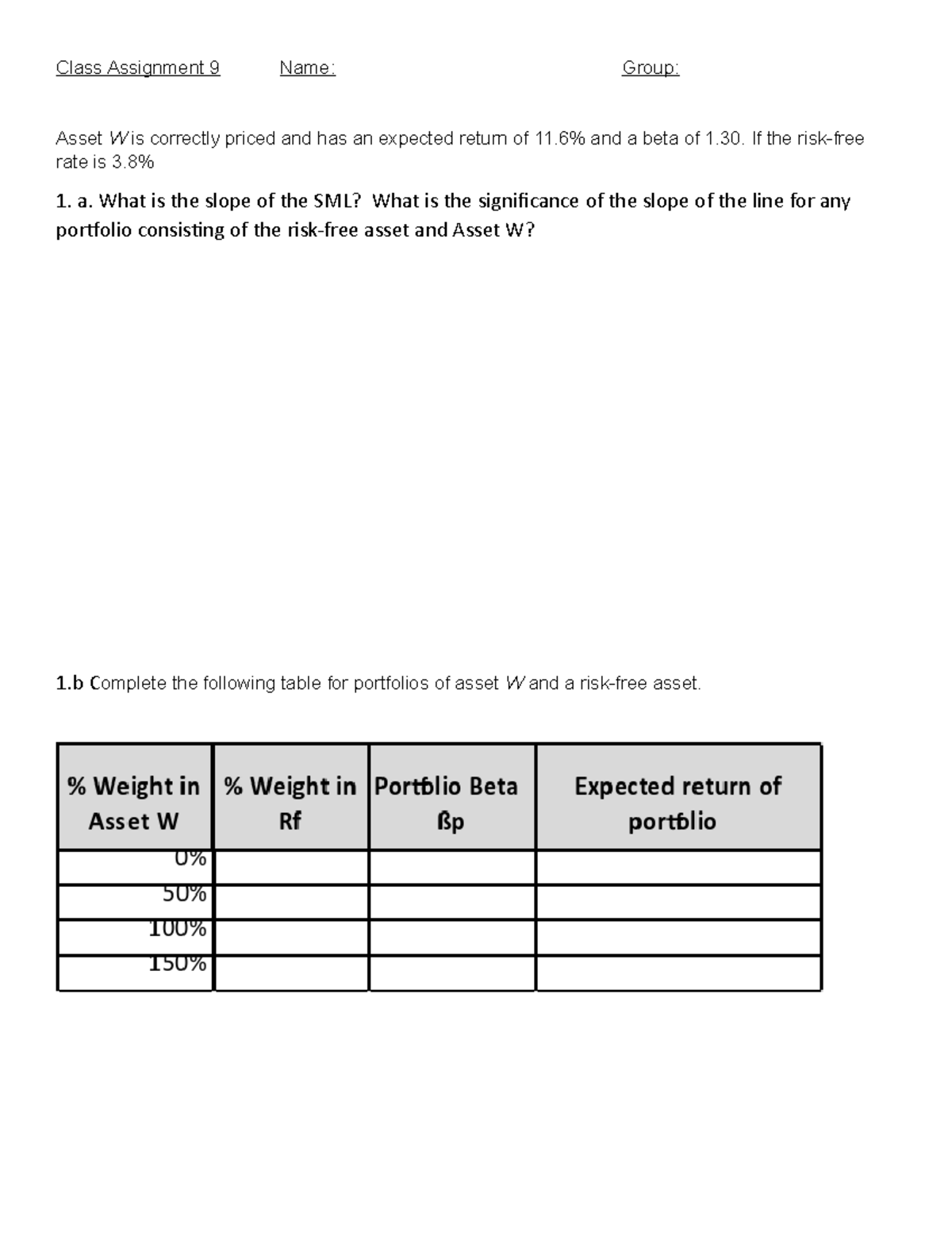 Class+Assignment+9+-+Risk+and+Return+2+-+221 - Class Assignment 9 Name ...