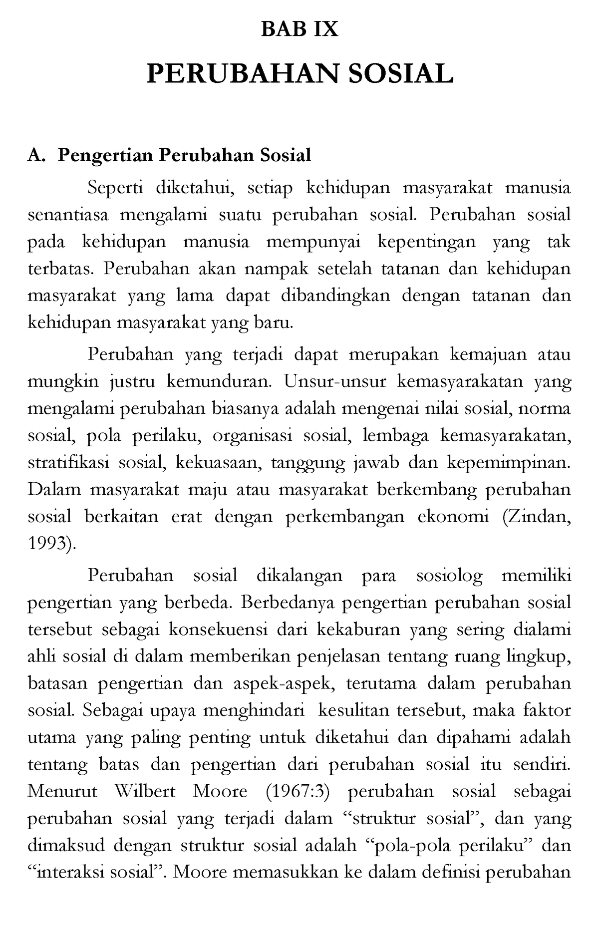 Pengantar Sosiologi 33 - BAB IX PERUBAHAN SOSIAL A. Pengertian ...