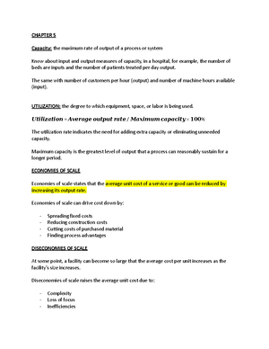 MGSC 395 Exam 1 Study Guide - Ch 1 What Is Operations Management? What ...