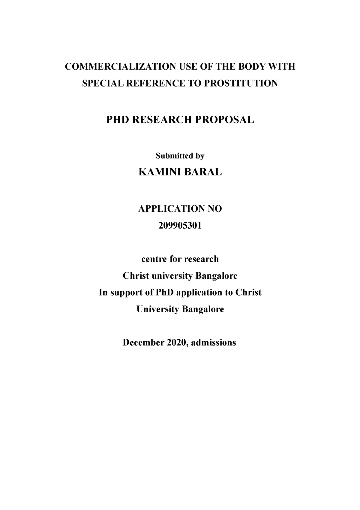 christ university research proposal format