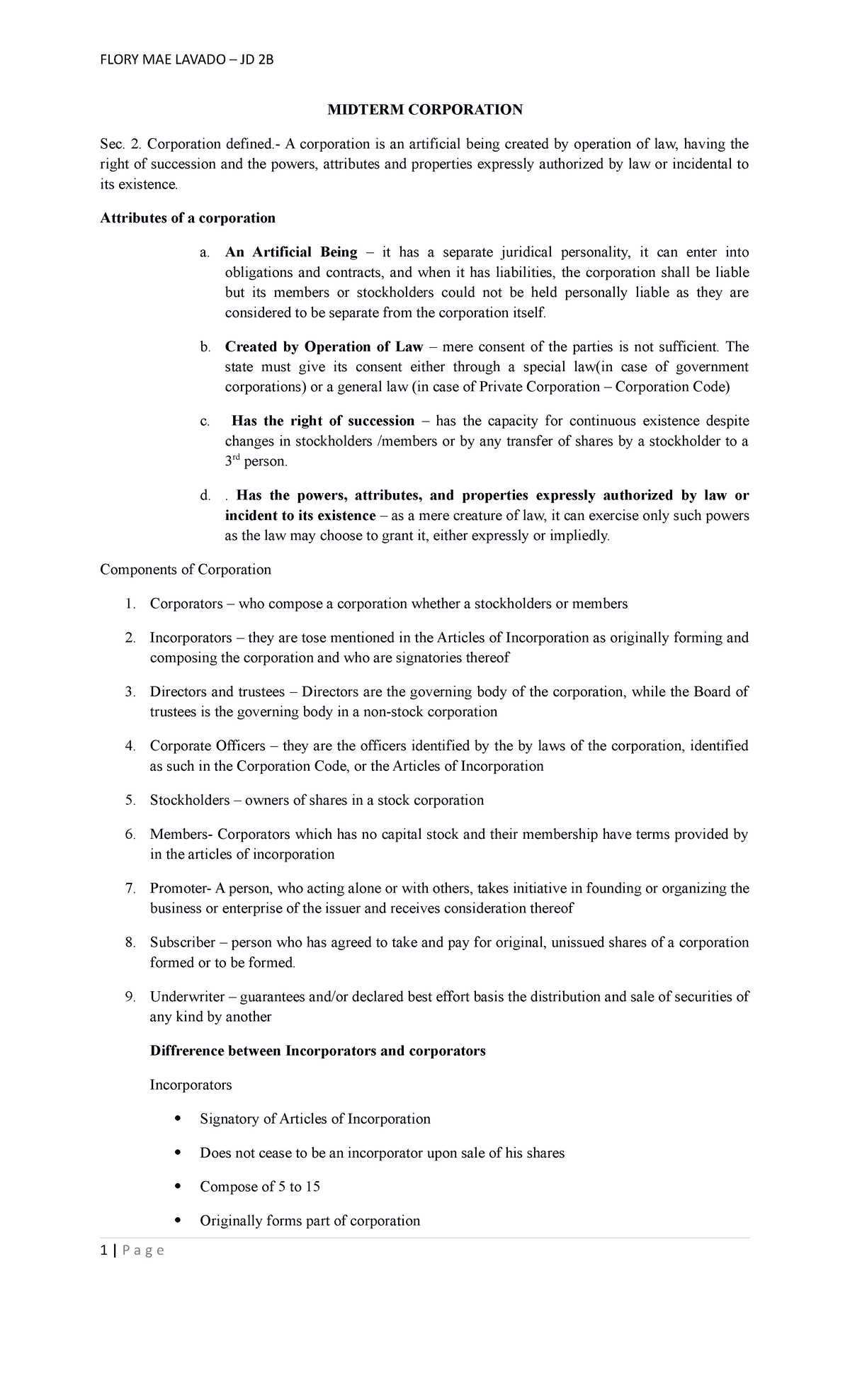 Midterm Corporation Final Version - MIDTERM CORPORATION Sec. 2 ...