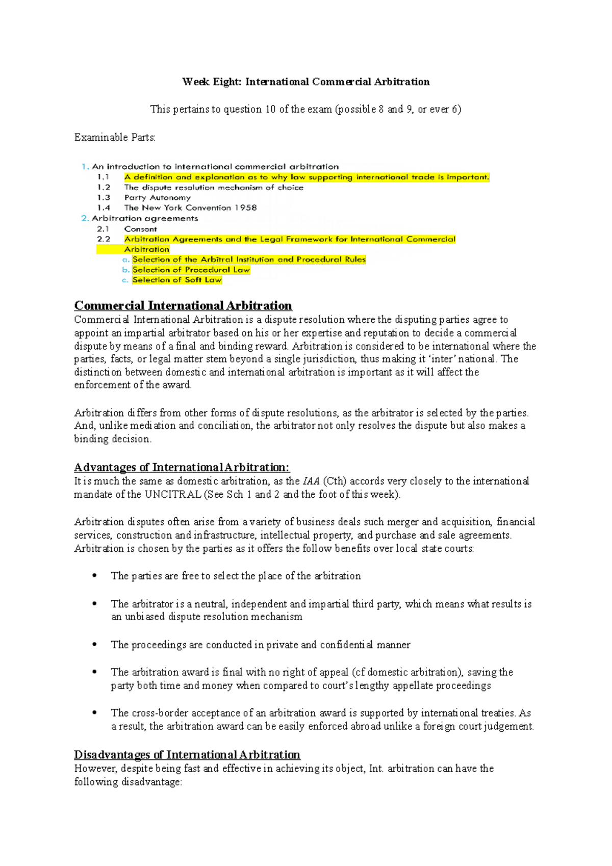 case study on international commercial arbitration