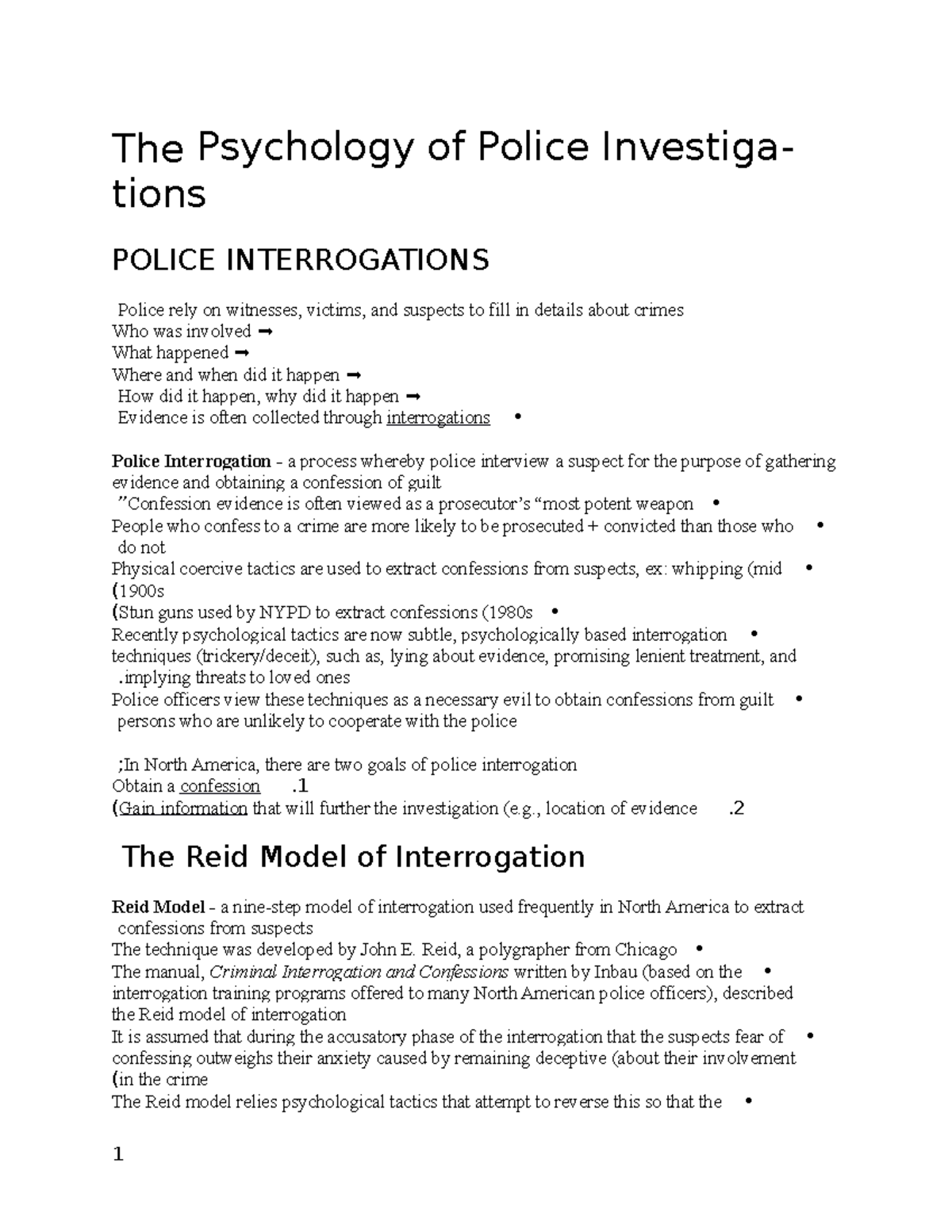 WEEK 2 - Police Interrogation - The Psychology of Police Investiga ...