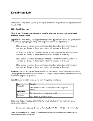 EXP 9 - Conversion of Copper - Experiment 9: Cu Transformation ...