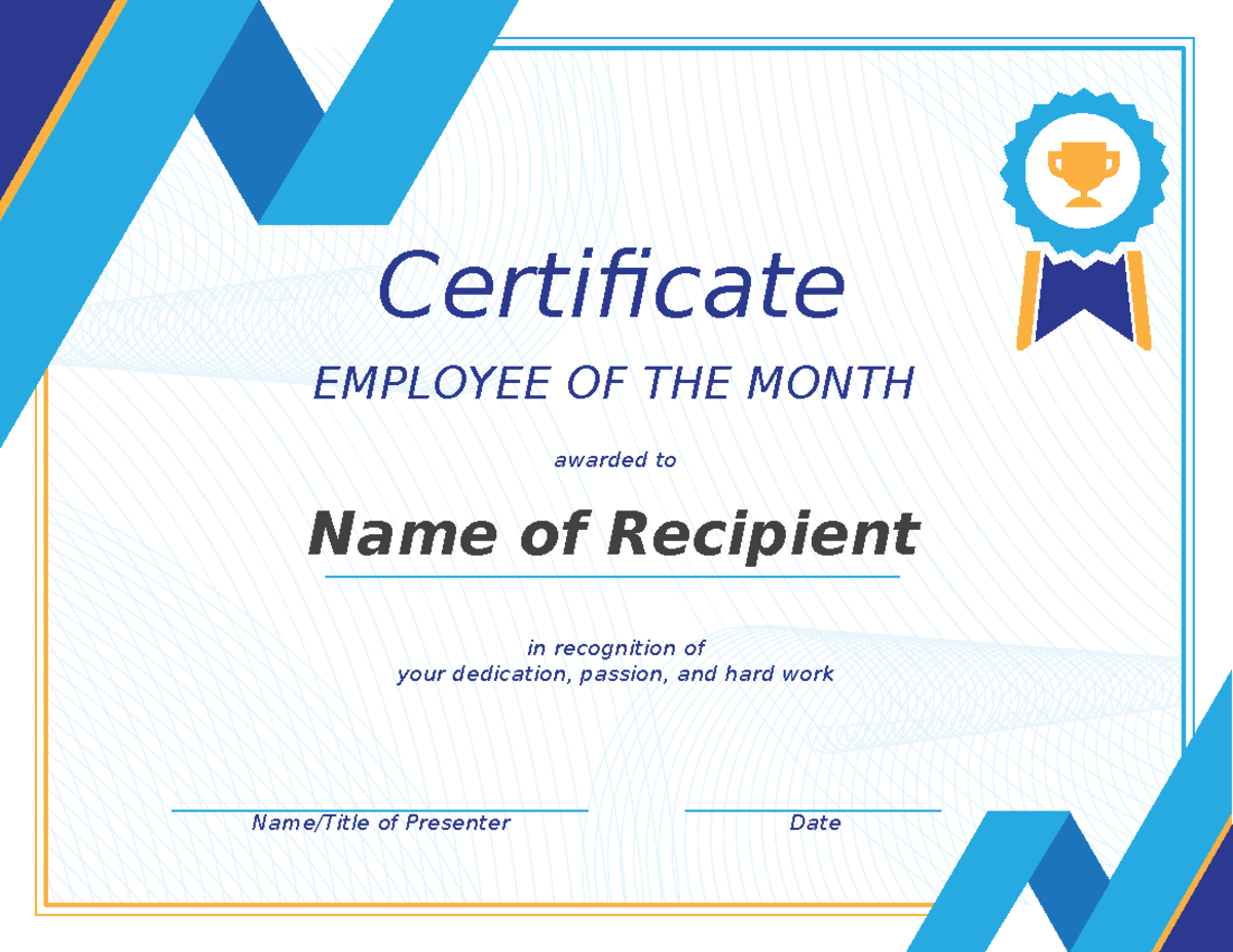 Vanessa - pls read - computer - Certificate EMPLOYEE OF THE MONTH ...