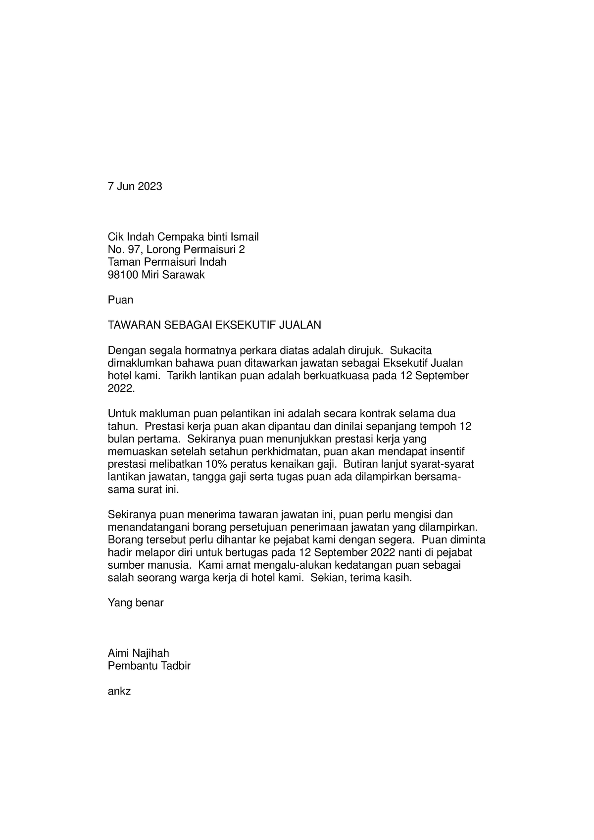 TASK 2 Q2 Business Letter - Executive Note Taking - UiTM - Studocu