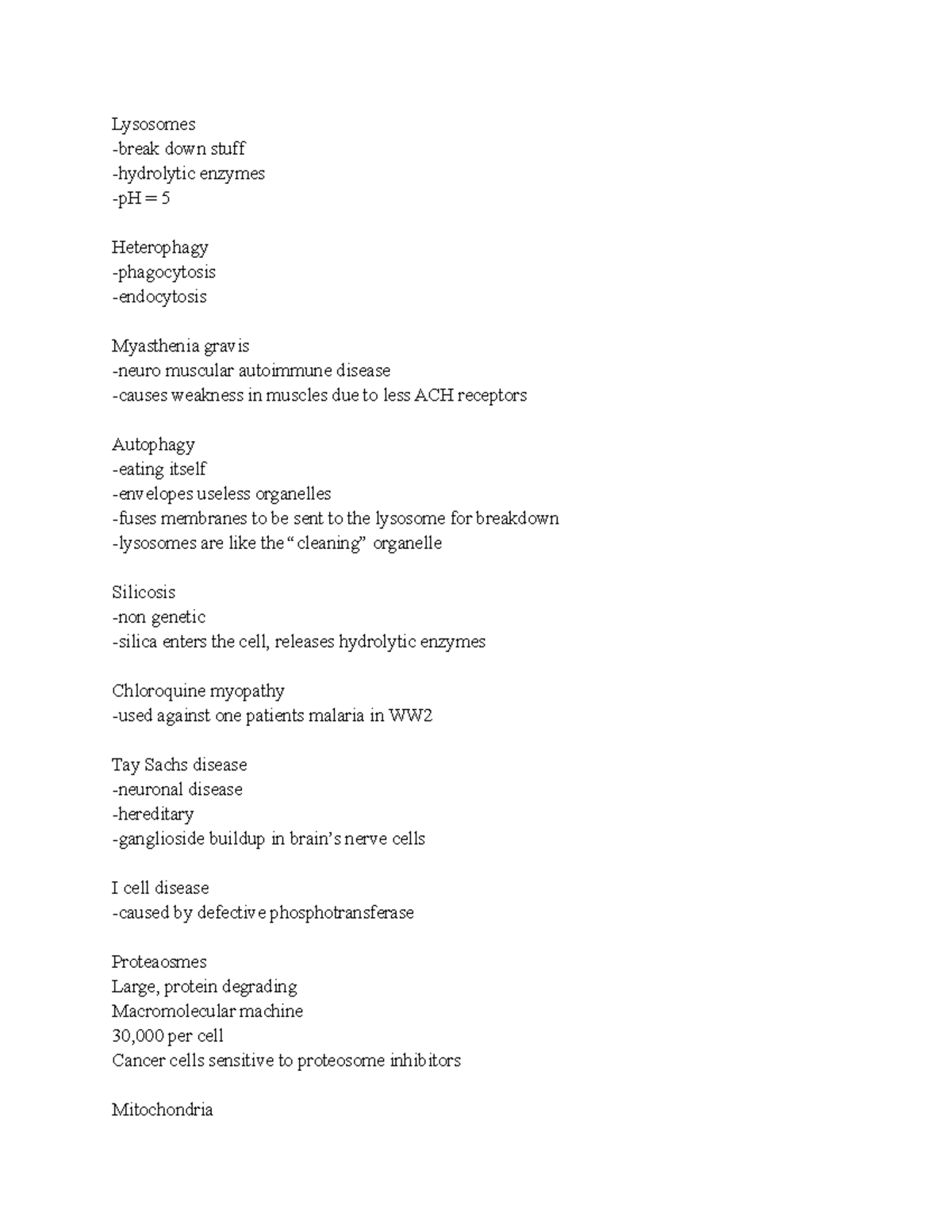 Exam 3 Cell Bio - Lysosomes -break down stuff -hydrolytic enzymes -pH ...