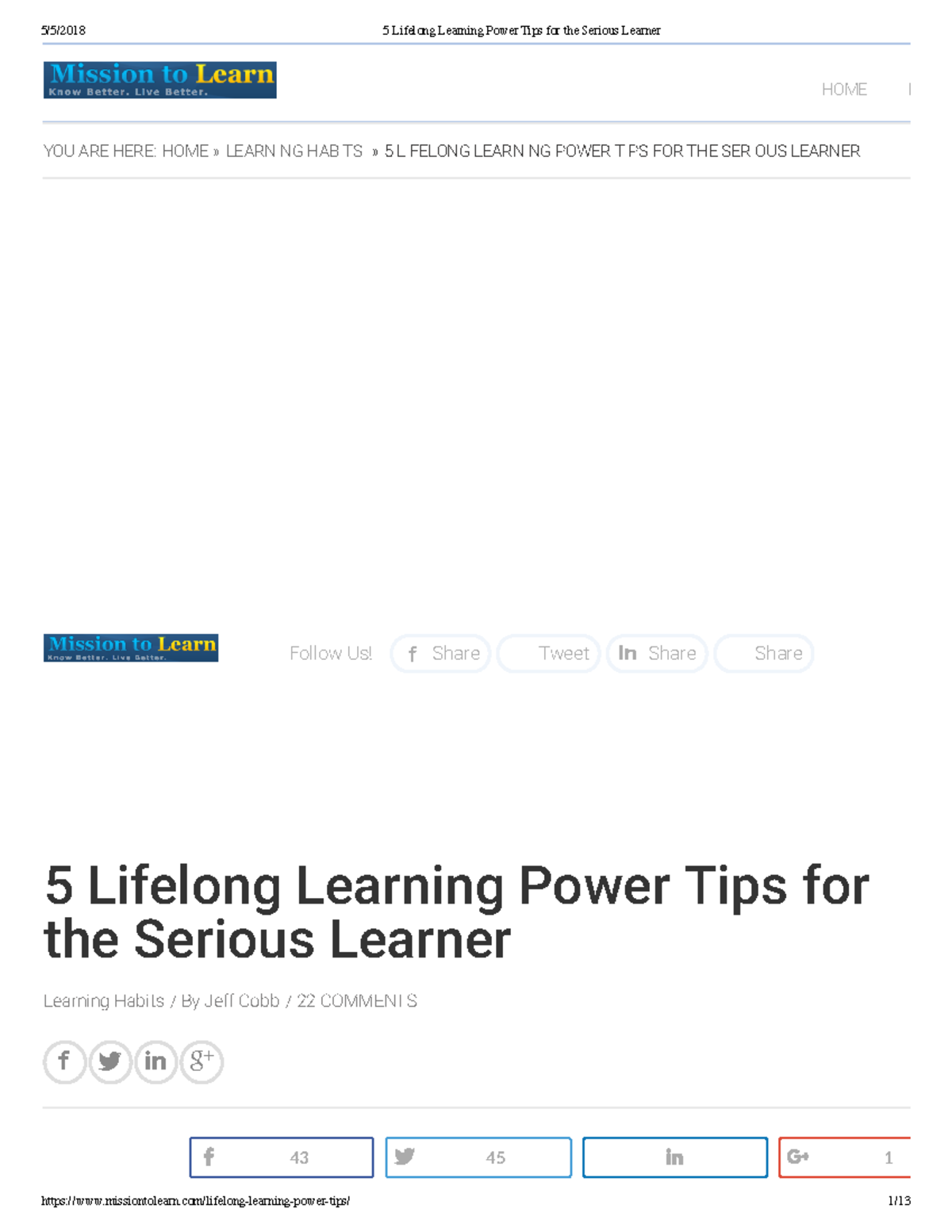 5 Lifelong Learning Power Tips for the Serious Learner - Recently I ...