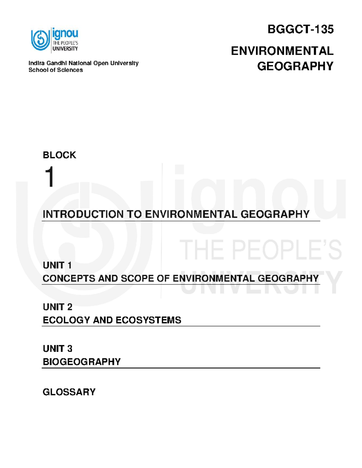 Envi.geo unit 1 Environmental Geography notes Geography honours